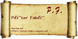 Péter Fabó névjegykártya